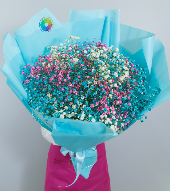 Фото Букет из цветных гипсофил - 3